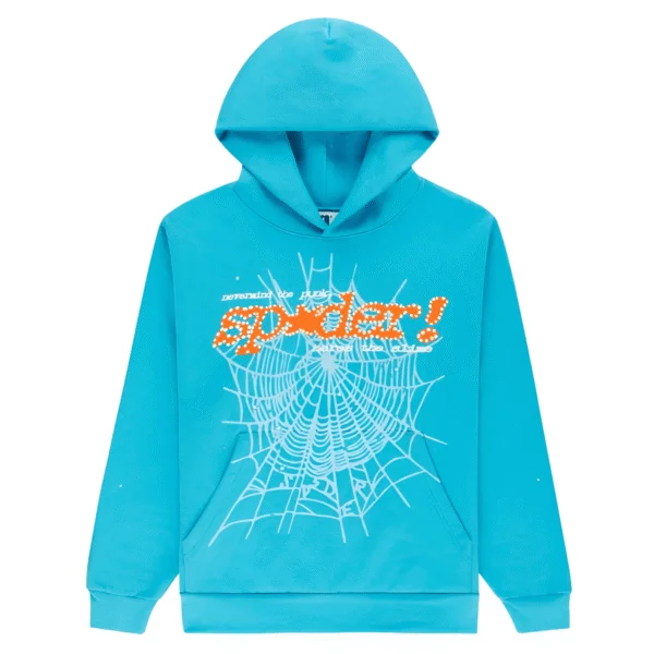Sp5der Web Graphic Hoodie Turquoise Orange Sp5der Web Graphic Hoodie Turquoise Orange