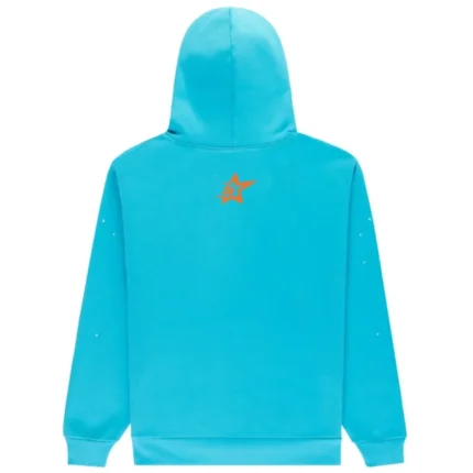 Sp5der Web Graphic Hoodie Turquoise Oranges